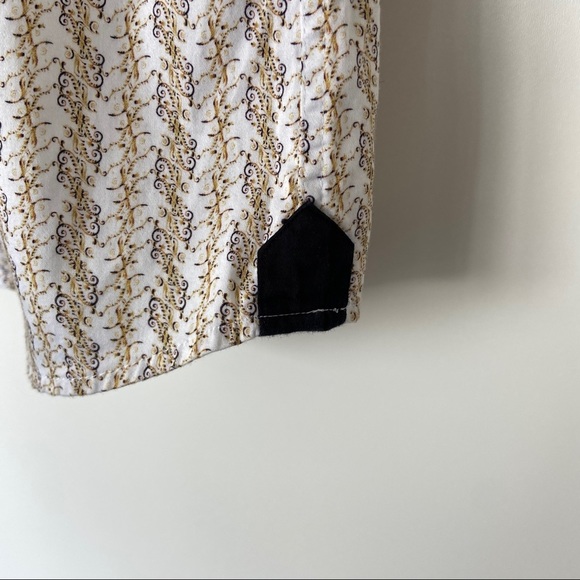 MICHEL MARTIN MENS BUTTON DOWN SHORT SLEEVE PAISLEY SHIRT, 100% COTTON, MEDIUM - Picture 8 of 8